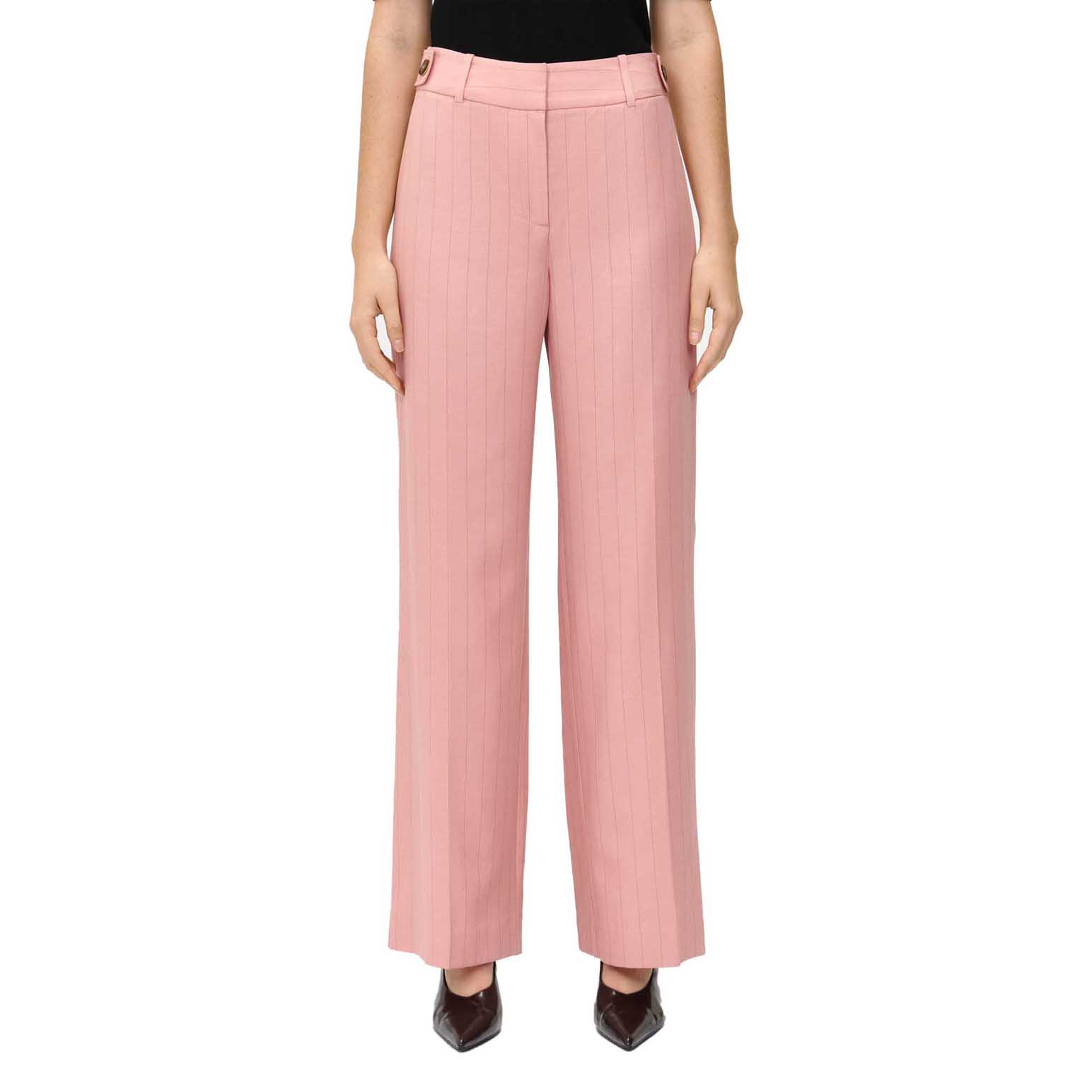Veronika Maine Stripe Twill Straight Leg Pant